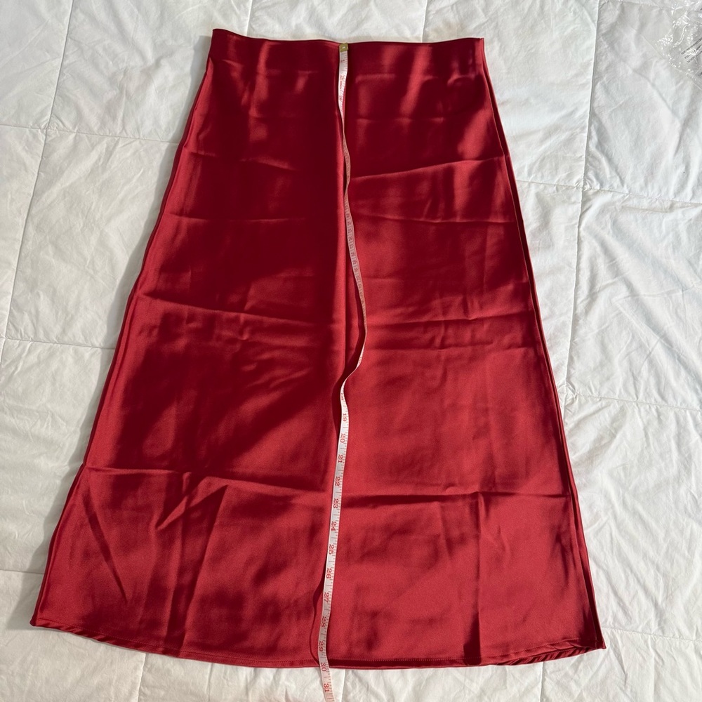 Renee C. Rich Rusty Red Satin Skirt
